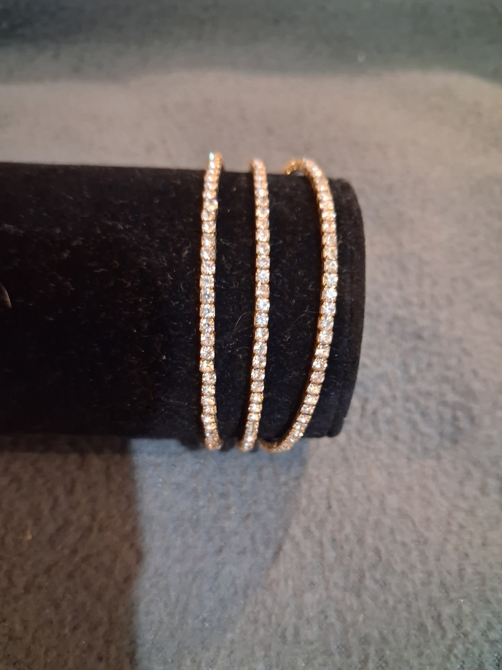 Triple Strand Rhinestone Bracelet